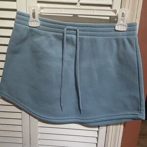 Blue Mini Skirt with Drawstring